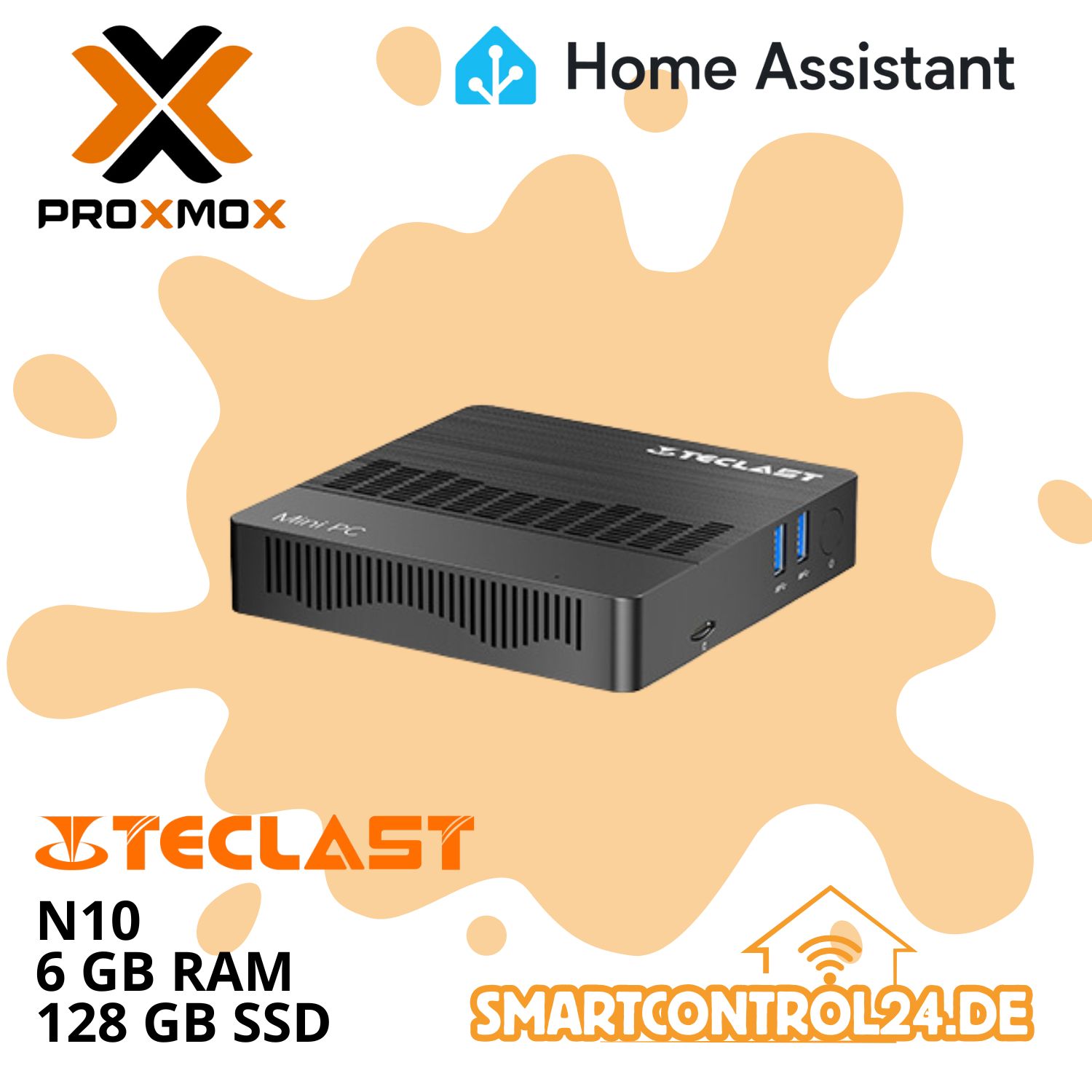 smartcontrol24 Mini PC Server Teclast N10 6GB RAM, 128GB SSD, Intel N4000