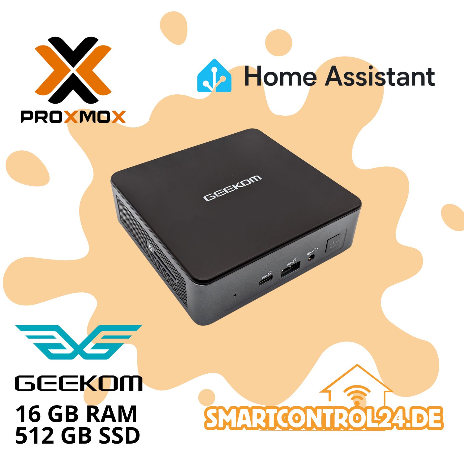 smartcontrol24 Geekom Mini Air12 Lite, Intel N100, 16GB RAM, 256GB SSD, WiFi 6